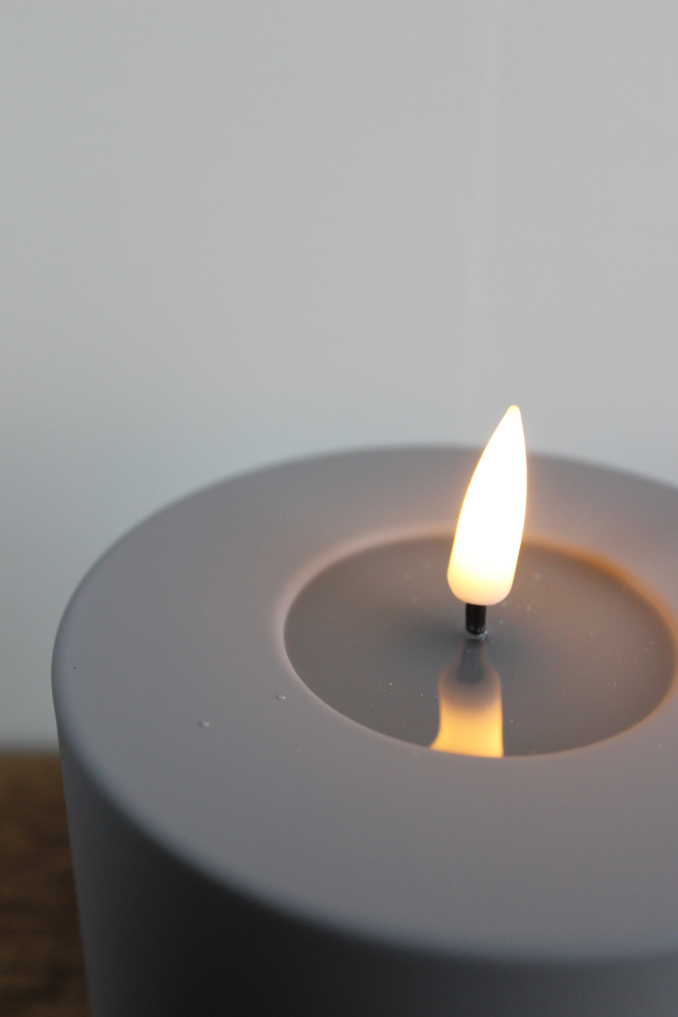 LED Stumpenkerze 10x10 - Grau