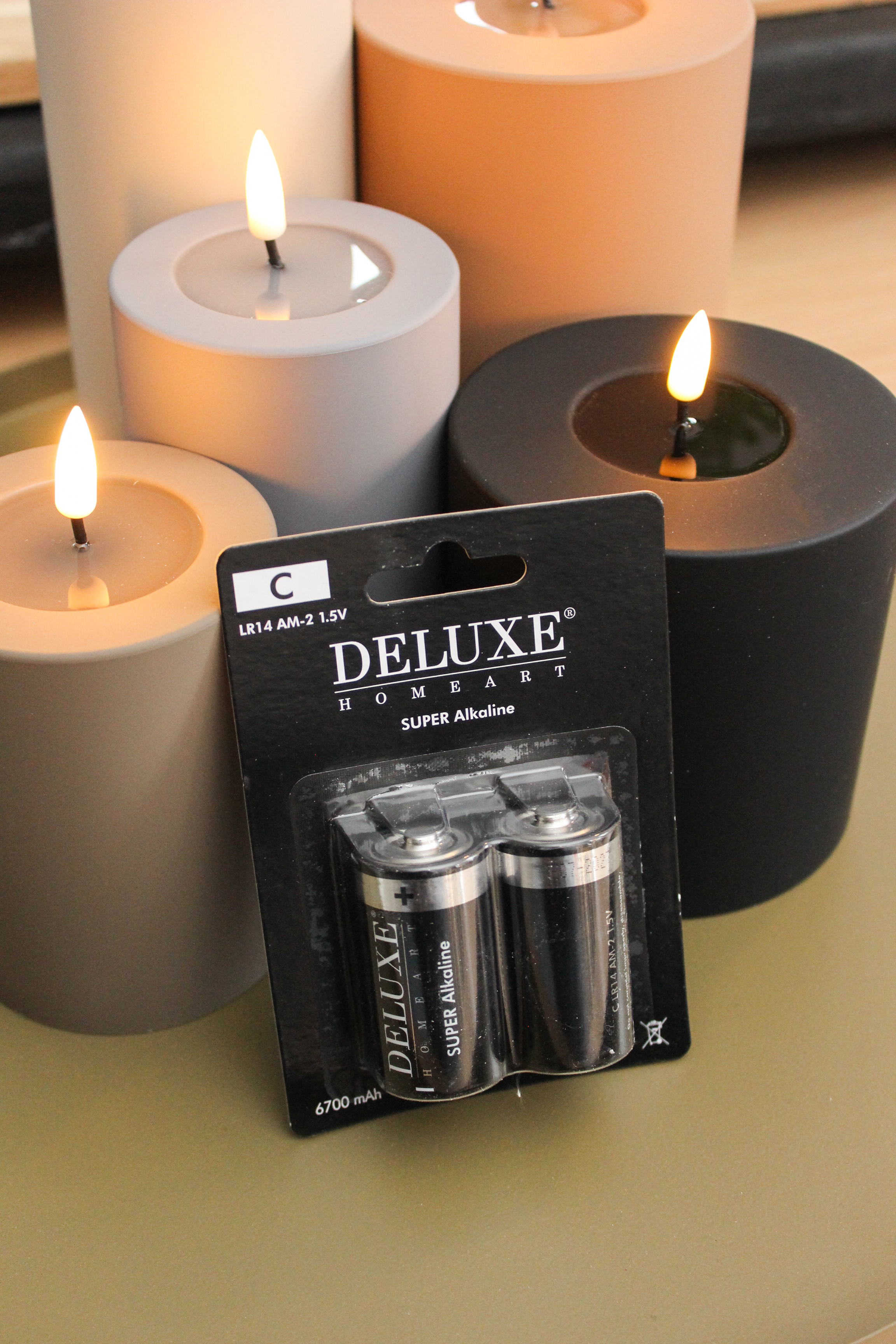 LED Stumpenkerze 10x15 - Karamell