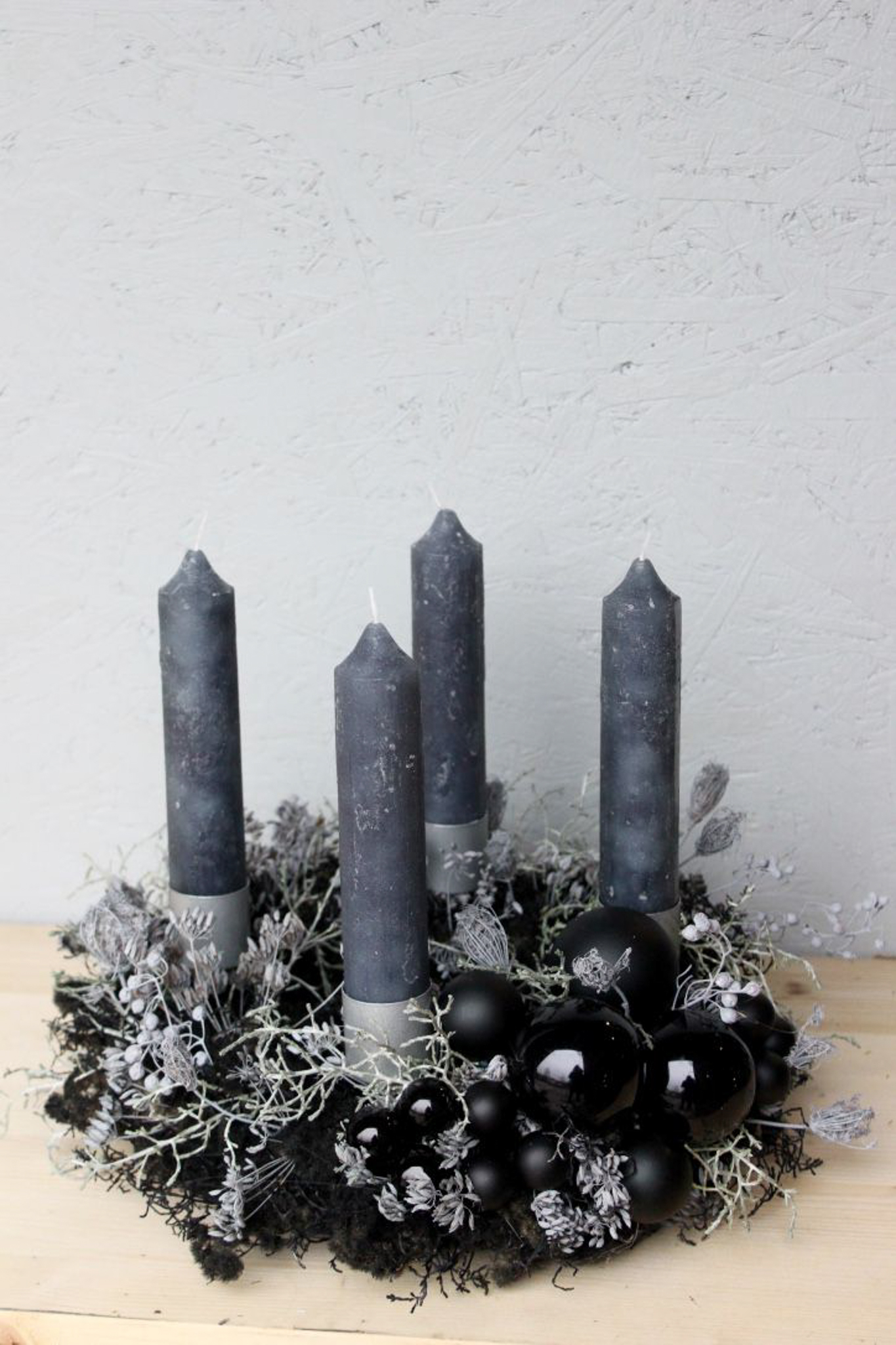 Kerze Berta klein - Graublau