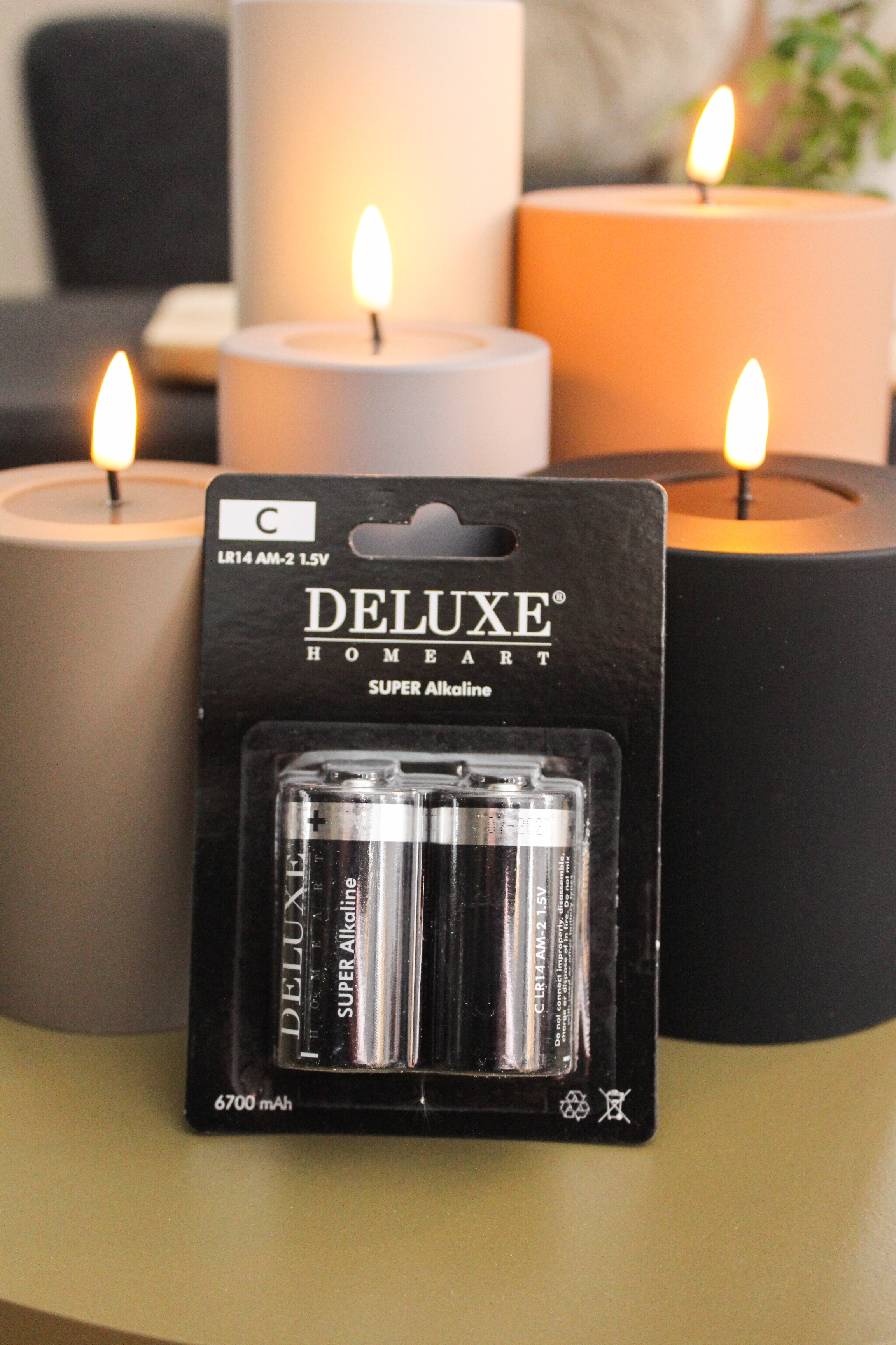 LED Stumpenkerze 10x15 - Grau